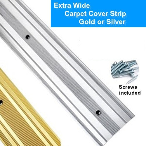 Extra Wide Carpet Cover Strips - Gold or Silver